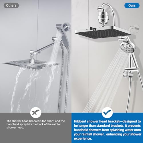5 spray Dual Filtered Rainfall Shower Head with 10 Spray Handheld