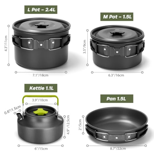29pcs Camping Cookware Mess Kit