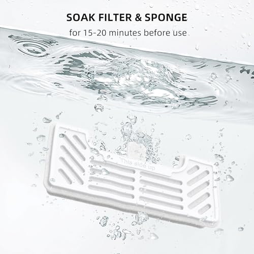 6 Pack Replacement Filters & 8 Pack Replacement Filter Sponges for Stainless Steel Pet Fountain Pro