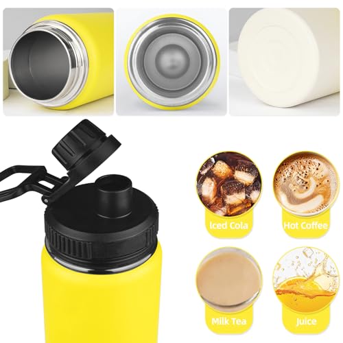 24oz Sports Insulated Water Bottle for School with 2 Lids (24 Count)