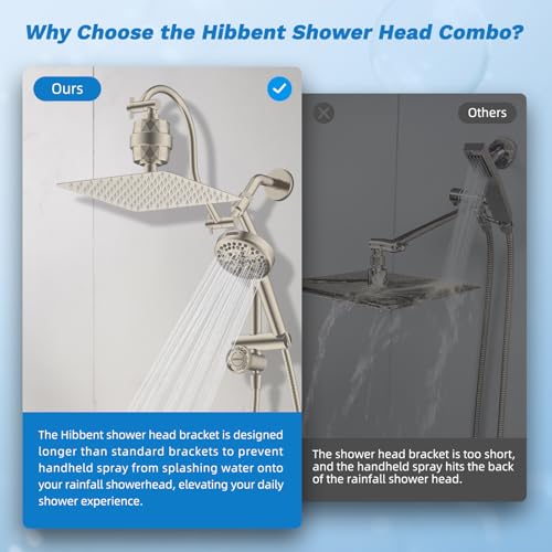10" Dual Filtered 10" Rainfall Shower Head with Handheld 10