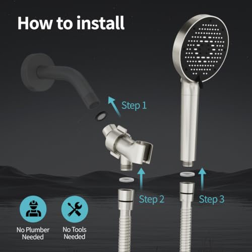 High Pressure Filtered Handheld Shower Head 9 Spray（4 filters）