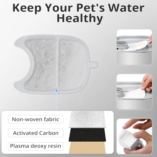 Cat Water Fountain Filter Replacement Pet Drinking Fountain Filters Compatible with 135 fl oz (12 Count)