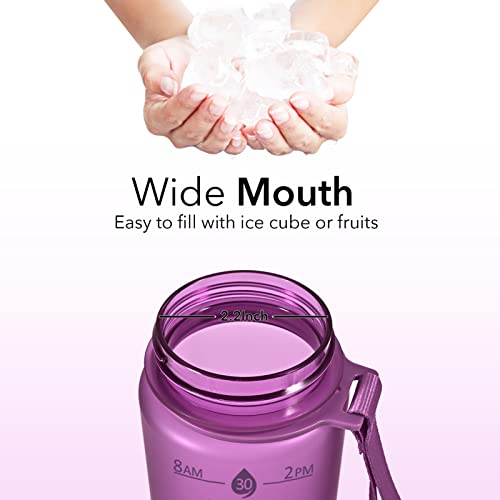 Plastic Water Bottle With Straw & Time Marker