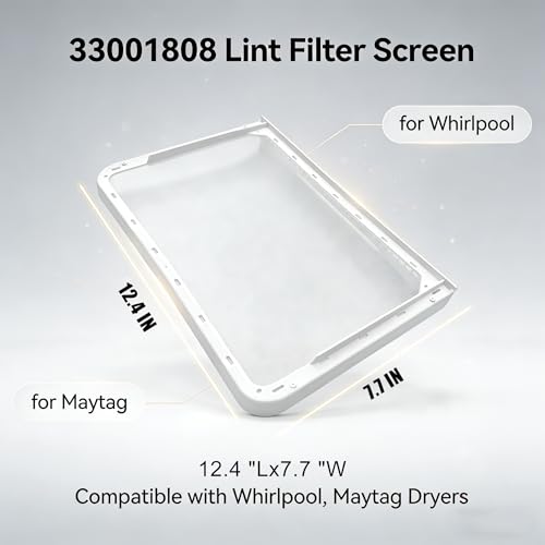 33001808 Dryer Lint Filter Screen Compatible with Whirlpool Maytag Dryer