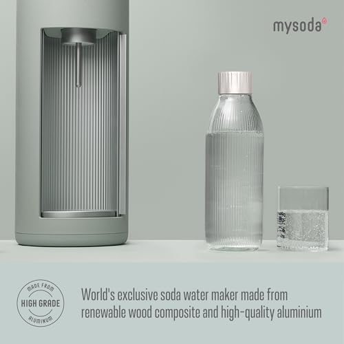 Glassy Silent Soda Maker + 1L Glass and 1L Plastic Bottles