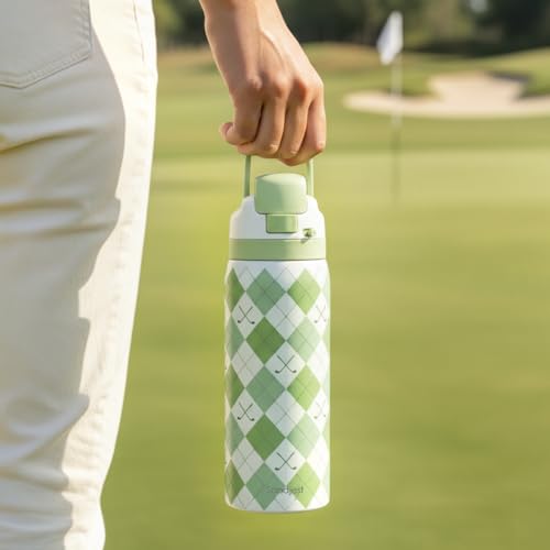 Golf Insulated Stainless Steel Water Bottle with Straw for Sports and Travel