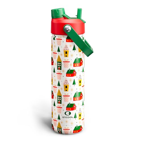Christmas Insulated Water Bottle with Straw