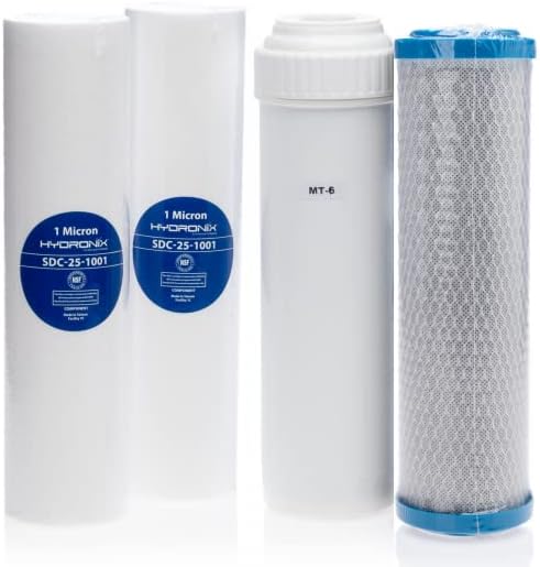 Enhanaced RV Water Filter System + Iron & Heavy Metals Filter Refill Kit (4 Filters Included)