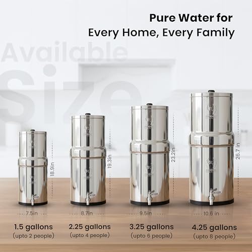 4.25G Water Filter with 2 Carbon Filters & Steel Spigot