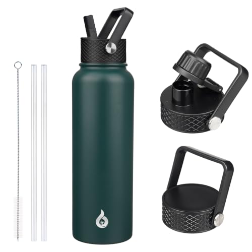 40oz Insulated Water Bottle with Straw Lid