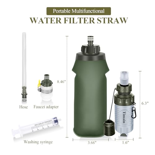 2 Pack Timain Portable Personal Water Filter Straw (2 Count)