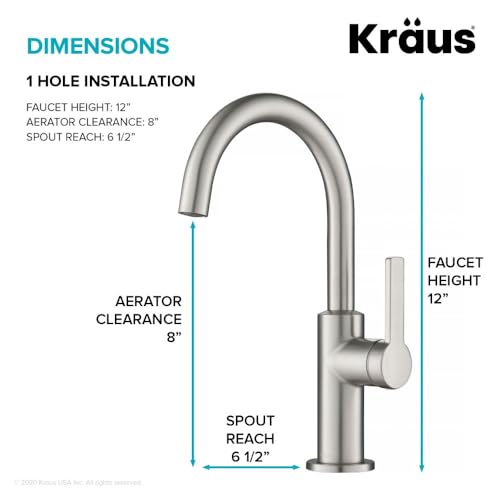 Oletto Single Handle Kitchen Bar Faucet in Spot Free Stainless Steel