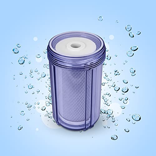 High Capacity 10 x 4.5” Transparent Whole House Water Filter Purifier System with Presser Relief Button