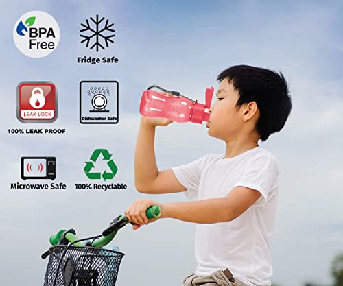 8 pack 6 oz Kids Water Bottle for School Leak Free Flip Lid (8 Count)