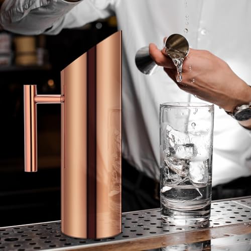 3 Pack 53oz 1.5l Stainless Steel Water Pitcher Modern Metal Pitcher with Ice Guard Silver Carafe Drink with Handle or Iced Hot Drink Tea Juice Coffee Beer (3 Count)