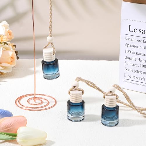 50 Pcs Hanging Car Air Freshener Car Diffuser Bottles Empty Glass Perfume Bottle Freshener Diffuser Bottle Pendant for Essential Oil Fragrance Aromatherapy Bottle Ornament (50 Count)