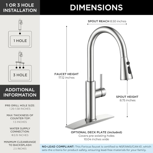 Kitchen Faucet with Pull Down Sprayer