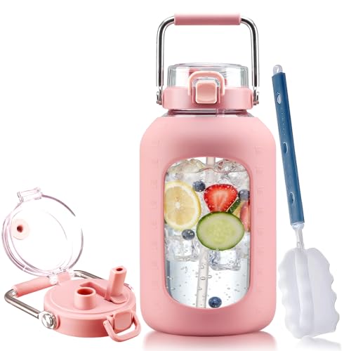 100 oz Glass Water Bottle with Straw