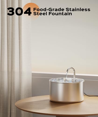 Cat Water Fountain Stainless Steel + 8 filters + 8 Sponges