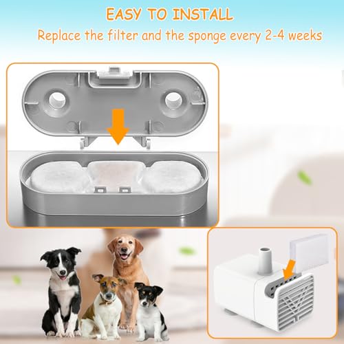 12 Pack Dog Water Fountain Filters Fit for WF120 (32 Count)