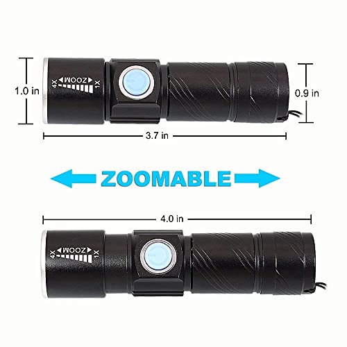 UV 365nm Light Rechargeable Flashlight Blacklight Wood's Lamp Mini