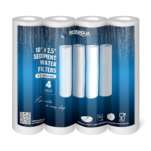 25 Micron Sediment Water Filter Cartridge 10"x2.5" (4 Count)