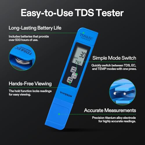 Digital pH Meter TDS EC Meter for Water 0.01 Accuracy Hydroponics
