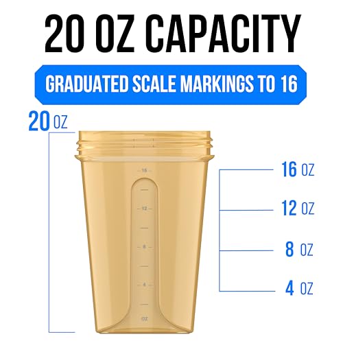 2 Pack 20oz Protein Shaker Bottle for Protein Mixes (2 Count)