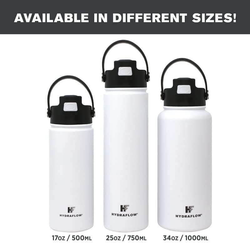 Hybrid Triple Wall Vacuum Insulated Water Bottle with Flip Straw