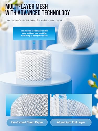 WF2 Humidifier Filter Replacement for Vicks V3500 V3100 V3600 V3900 V3700 VEV320 & Kaz 3020 Cool Mist Humidifiers Pack of 4 (4 Count)