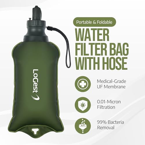 Portable Foldable Water Filter Bag with Hose