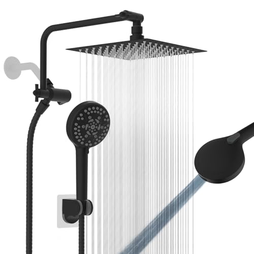 8" Metal Rainfall Shower Head with 10
