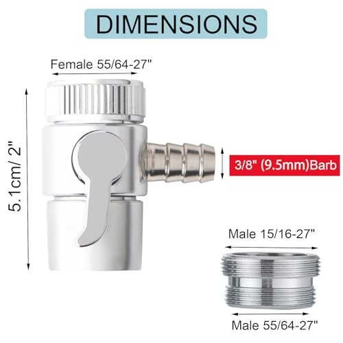 2 Pack Faucet Diverter Valve (2 Count)