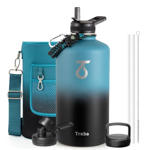 One Gallon Water Bottle Insulated with 3 Lids