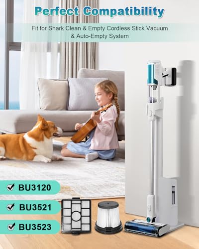 BU3523 BU3521 BU3120 HEPA Filter Replacement Compatible with Shark BU3521 Clean Lightweight Cordless Stick Cleaner (3 Count)