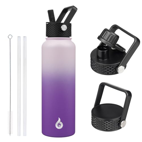 40oz Insulated Water Bottle with Straw Lid