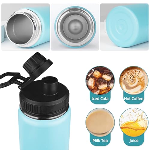 24oz Sports Insulated Water Bottle for School with 2 Lids (24 Count)