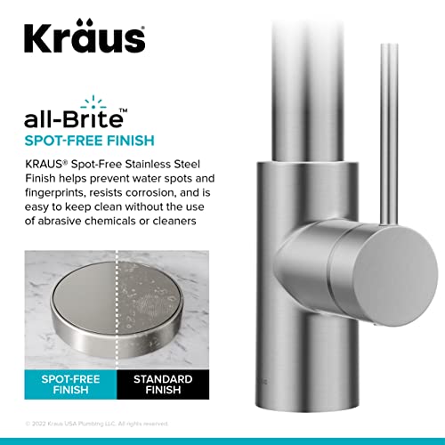 Oletto 2-in-1 Commercial Style Pull-Down Single Handle Water Filter Kitchen Faucet for Reverse Osmosis or Water Filtration System in Spot-Free Stainless Steel, KFF-2631SFS