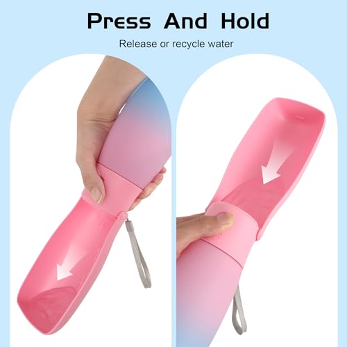 Portable Dog Water Bottle 19oz Pink