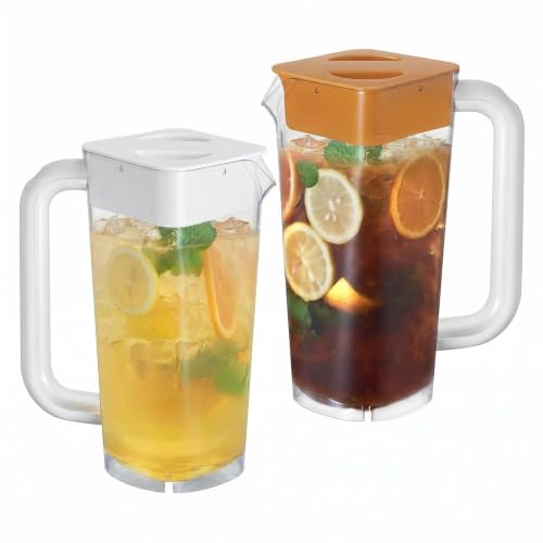 2 Pack Plastic Pitcher with Lid (2 Count)
