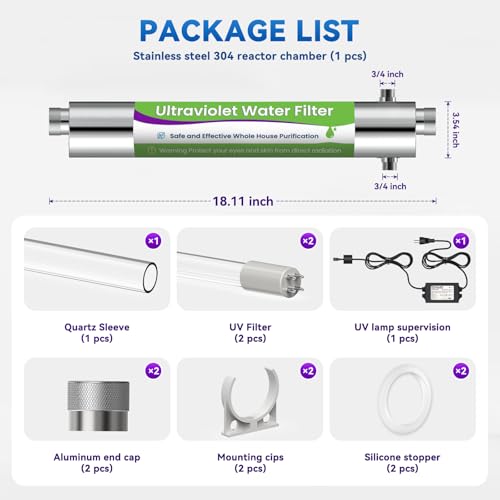 UV Water Filter Whole House 120V 55W