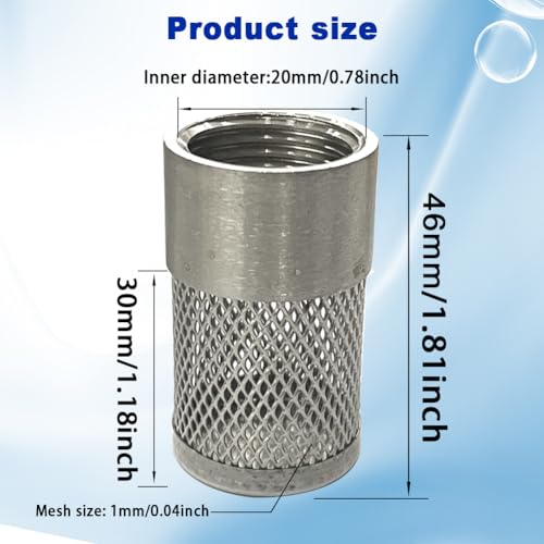 1 2" inch SUS304 Stainless Steel Filter Head with Internal Thread Diameter of 20mm Connected to DN15 1