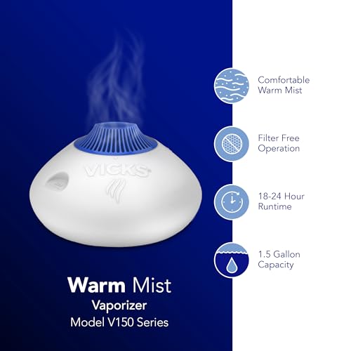 Warm Steam Vaporizer & Humidifier for Small and Medium Rooms