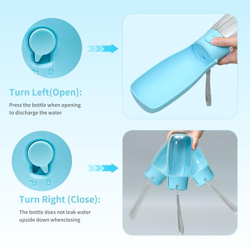 Portable Dog Water Bottle 19oz Blue