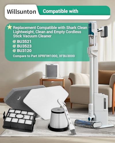 BU3521 HEPA Filter for Shark Clean Lightweight Cordless Stick Cleaner (4 Count)