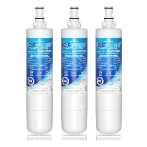 RWF0500A Refrigerator Water Filter Replacement for Whirlpool 4396508 4396510 (3 Count)