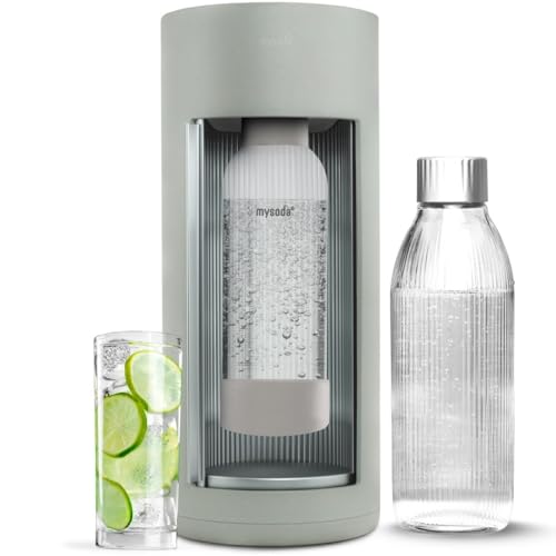Glassy Silent Soda Maker + 1L Glass and 1L Plastic Bottles