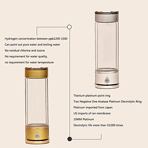 Hydrogen Rich Water Bottle Portable Hydrogen Alkaline Water Generator Ionizer Mode 3 Mins Make Hydrogen Content Up to 1200