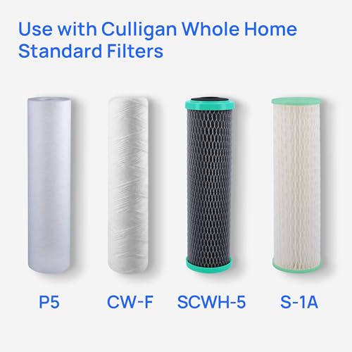 WH-S200-C Whole House Water Filter Housing – 3/4" Inlet/Outlet, Standard Duty, Sediment Filtration System, Clear Housing, Pressure Relief Valve, NSF Certified